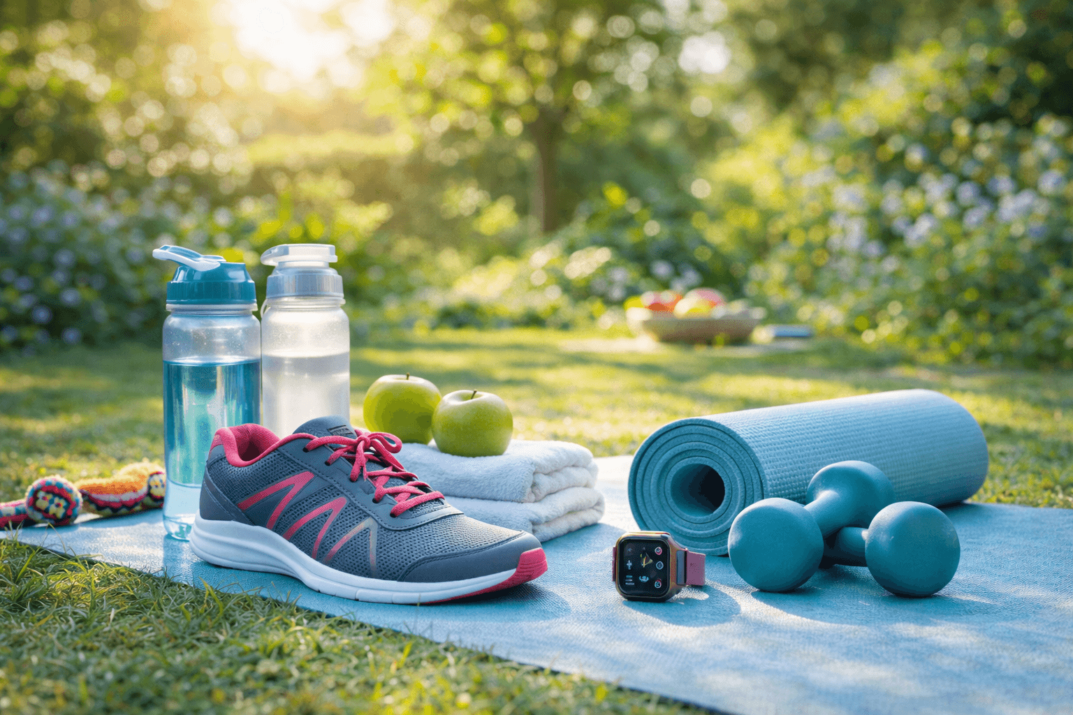 Wellness essentials including yoga, meditation, and self-care