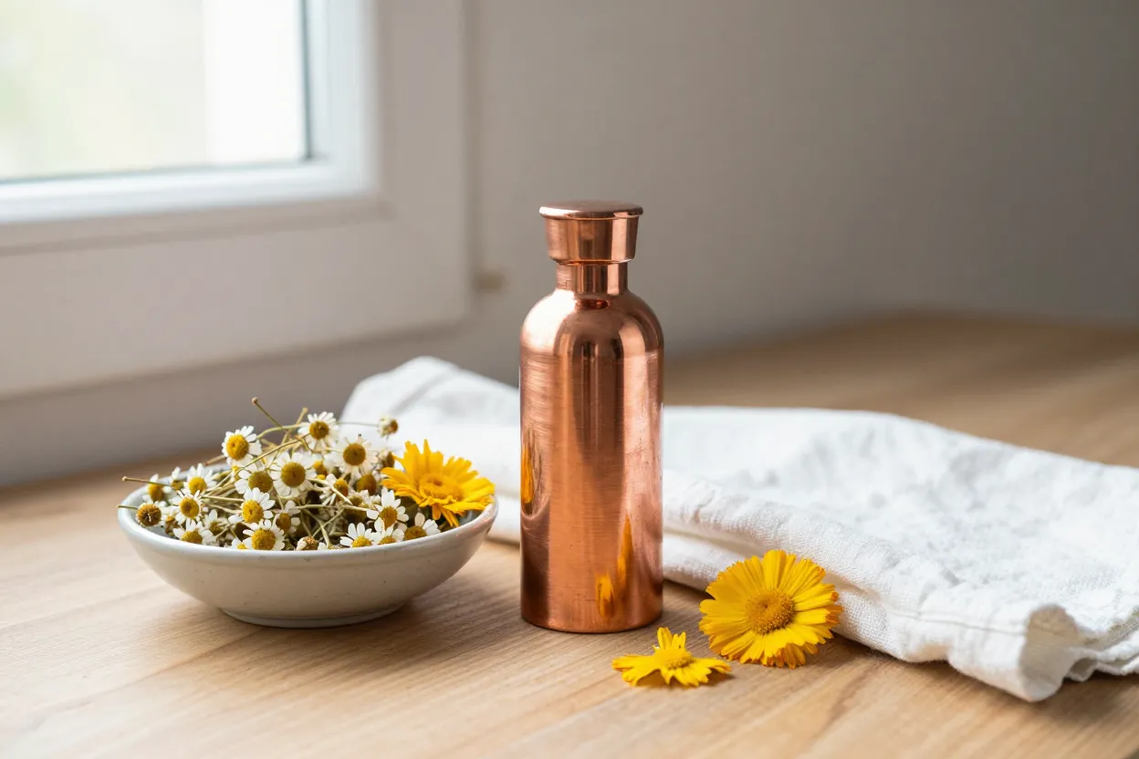 Close-up of peri bottle and herbal sitz bath soaks for postpartum perineal recovery