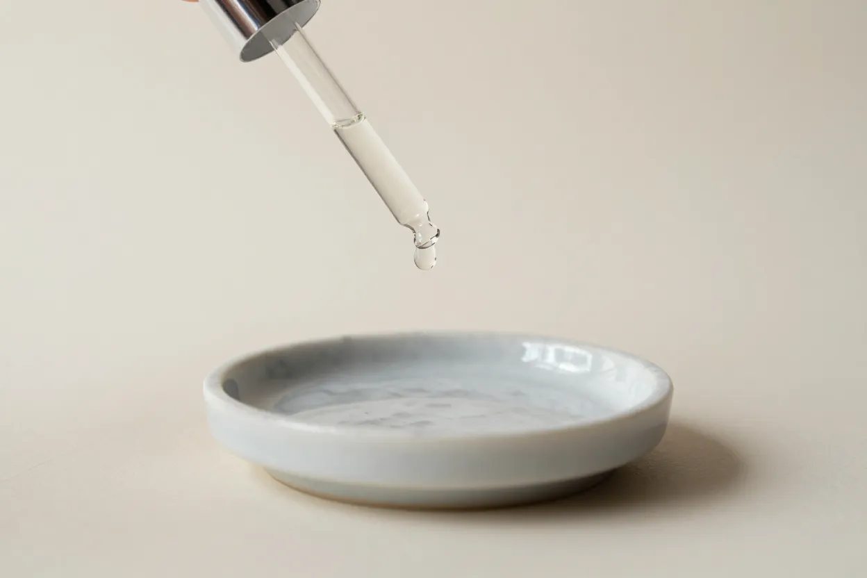 Close-up of diatom spicule particles and mechanical exfoliation action on skin