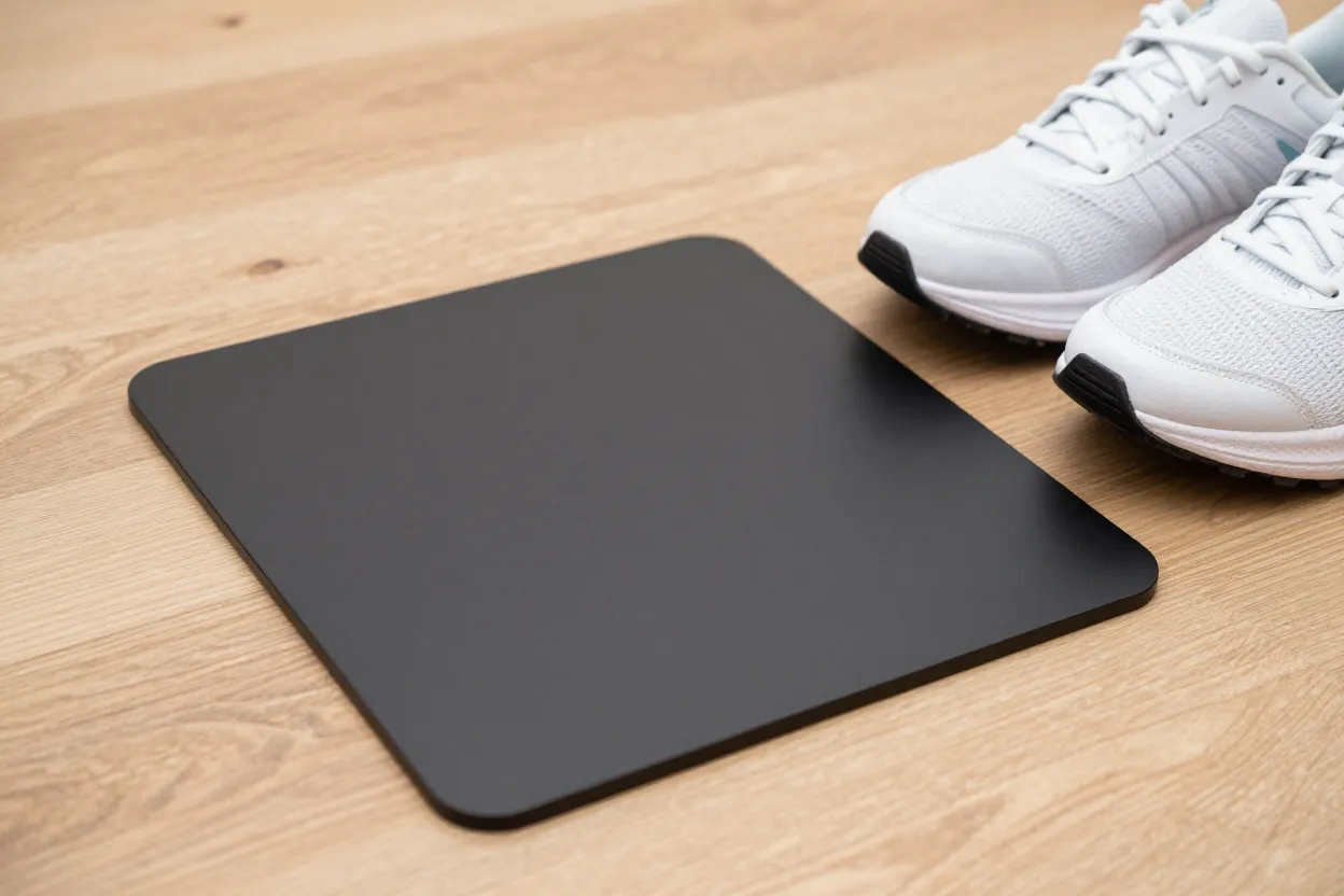 Close-up of walking pad mechanics and quiet operation in home office setting